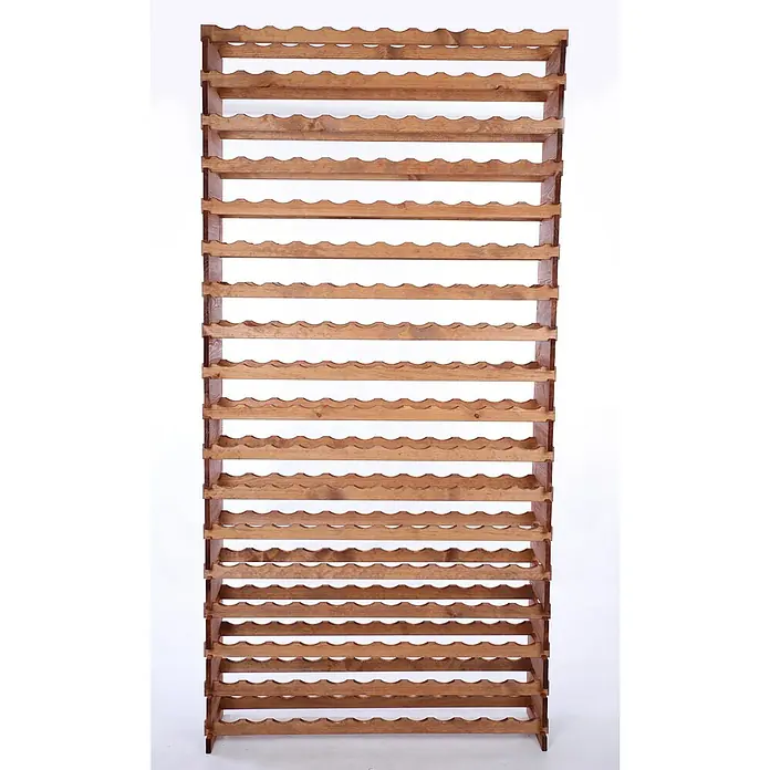 Proregal Flaschenregal Weinregal VINOTECA FLEX PRO für 216 Flaschen - L x B x H: 28 x 123 x 247 cm, Holz, Anzahl Böden: 18 Stk. - Holz-Weinregal mit gewelltem Design zur stilvollen Aufbewahrung von Weinflaschen, ideal für Weinliebhaber.