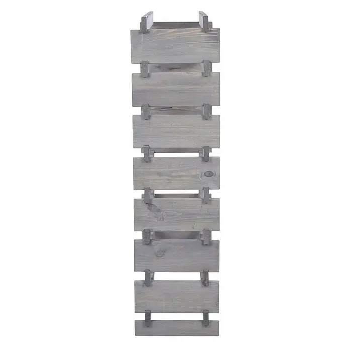 Proregal Flaschenregal Weinregal VINOTECA FLEX PRO für 48 Flaschen - L x B x H: 28 x 65 x 107 cm, Holz, Anzahl Böden: 8 Stk. - Dieses Produkt ist ein dekorativer, grauer Holzschuhständer mit acht Ablagen. Er bietet eine stilvolle Möglichkeit, Schuhe aufzubewahren und auszustellen.