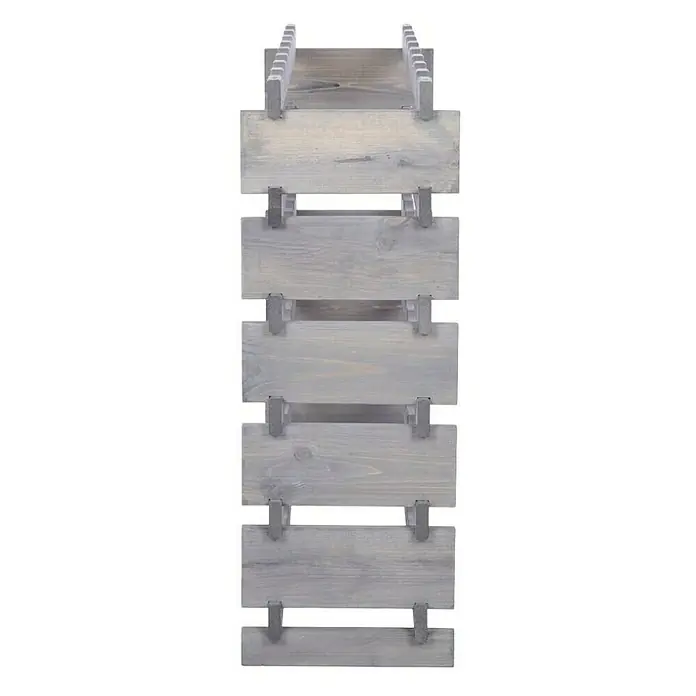 Proregal Flaschenregal Weinregal VINOTECA FLEX PRO für 48 Flaschen - L x B x H: 28 x 84 x 79 cm, Holz, Anzahl Böden: 6 Stk. - Graues Holzregal mit mehreren Ebenen und metallischen Verbindungselementen, ideal für die Aufbewahrung und Organisation von Gegenständen.