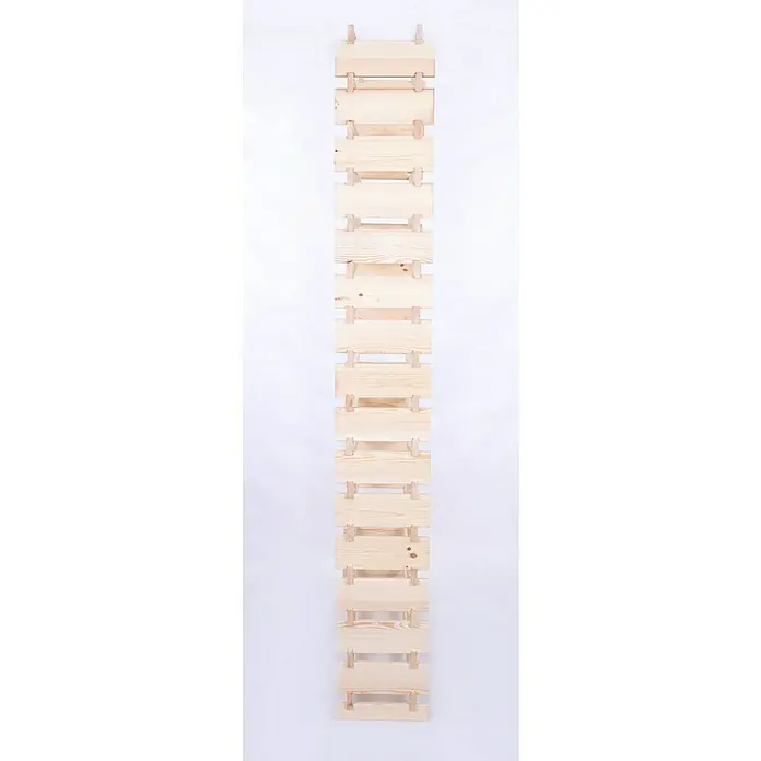 Proregal Flaschenregal Weinregal VINOTECA FLEX PRO für 160 Flaschen - L x B x H: 28 x 103 x 219 cm, Holz, Anzahl Böden: 16 Stk. - Diese Aufnahme zeigt einen hellen, hölzernen Weinflaschenständer auf einem weißen Hintergrund, ideal für die Aufbewahrung und Präsentation Ihrer Weine.