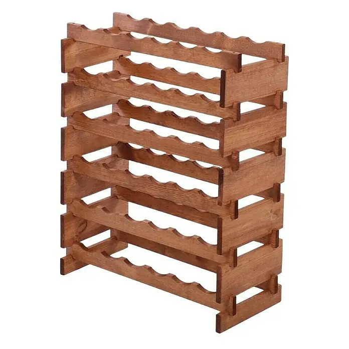 Proregal Flaschenregal Weinregal VINOTECA FLEX PRO für 36 Flaschen - L x B x H: 28 x 65 x 79 cm, Holz, Anzahl Böden: 6 Stk. - Holzfarbenes Weinregal mit gewellter Oberseite zur sicheren Aufbewahrung von Weinflaschen.
