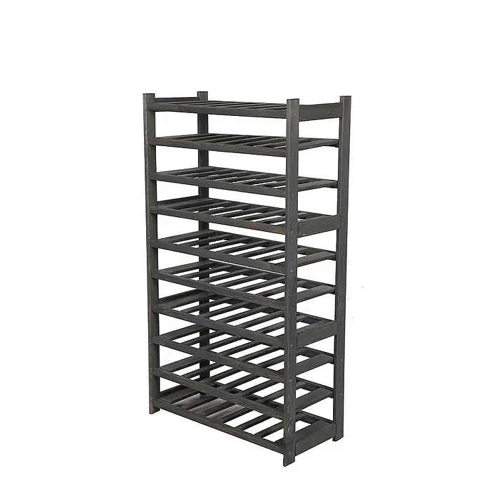 Proregal Flaschenregal Weinregal SPREEWALD für 60 Flaschen - L x B x H: 33 x 70 x 124 cm, Holz, Anzahl Böden: 10 Stk. - Weinregal aus dunklem Holz mit mehreren Ebenen. Es ist ideal für die stilvolle Aufbewahrung von Weinflaschen und ein echter Hingucker.