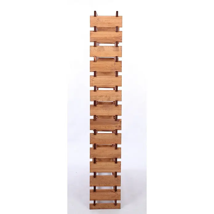 Proregal Flaschenregal Weinregal VINOTECA FLEX PRO für 140 Flaschen - L x B x H: 28 x 103 x 191 cm, Holz, Anzahl Böden: 14 Stk. - Holzregal mit dunklen Akzenten, das rustikalen Charme und natürliche Eleganz für ein gemütliches Zuhause ausstrahlt.