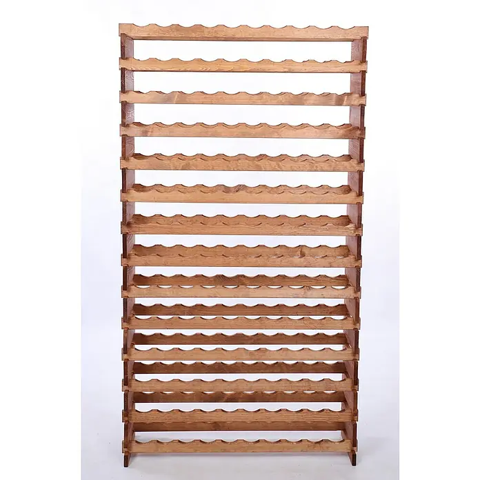Proregal Flaschenregal Weinregal VINOTECA FLEX PRO für 140 Flaschen - L x B x H: 28 x 103 x 191 cm, Holz, Anzahl Böden: 14 Stk. - Holzfarbenes Weinregal mit gewellten Regalböden zur stilvollen Lagerung von Weinflaschen und zur Präsentation in Ihrem Zuhause.