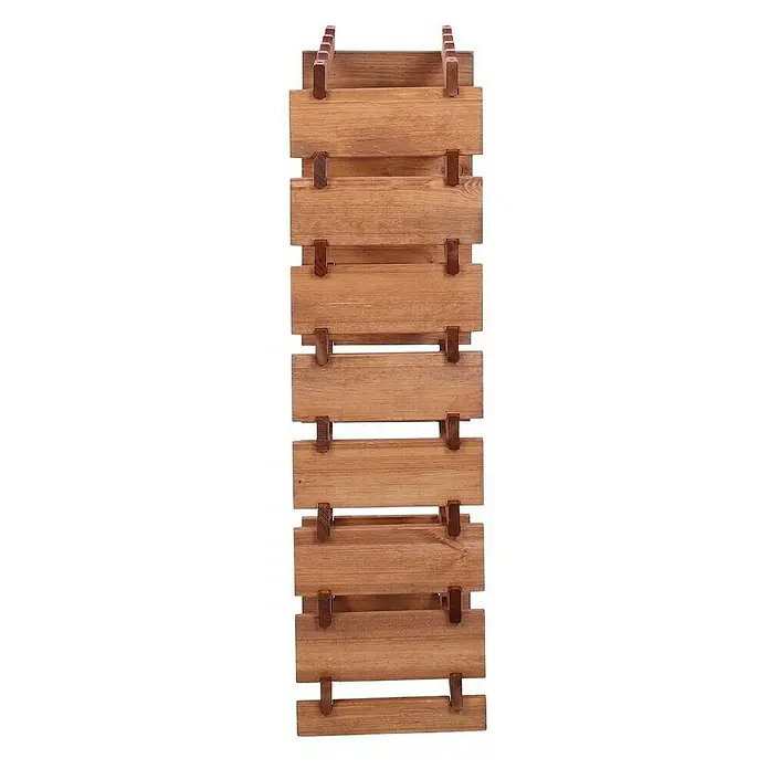 Proregal Flaschenregal Weinregal VINOTECA FLEX PRO für 32 Flaschen - L x B x H: 28 x 46 x 107 cm, Holz, Anzahl Böden: 8 Stk. - Dieses Bild zeigt ein Weinregal aus Holz, das eine rustikale und natürliche Ästhetik bietet, perfekt für Weinliebhaber.