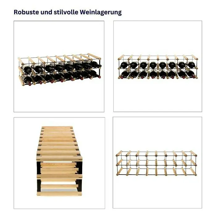 Proregal Flaschenregal Modulares Weinregal VINOTECA MOD METAL für 8x1 Flaschen - L x B x H: 24,5 x 82,5 x 12,5 cm, Holz - Robuste und stilvolle Weinlagerung: Das Weinregal bietet Platz für mehrere Flaschen und ist eine praktische Lösung zur Aufbewahrung.