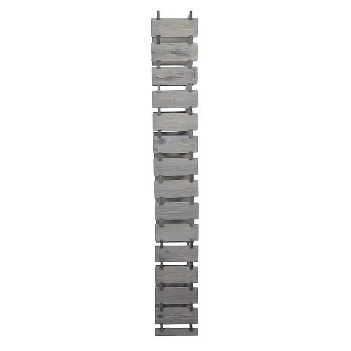 Proregal Flaschenregal Weinregal VINOTECA FLEX PRO für 60 Flaschen - L x B x H: 28 x 46 x 205 cm, Holz, Anzahl Böden: 15 Stk. - Graue Holzpaneele mit Metallbefestigungen, die ein rustikales und robustes Aussehen verleihen, ideal für dekorative Zwecke.