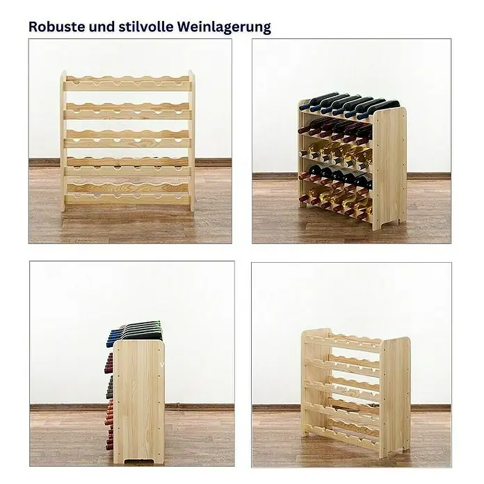 Proregal Flaschenregal Weinregal PINOTWINE C für 24 Flaschen - Holz - Elegante Weinlagerung: Das Weinregal aus Holz bietet Platz für mehrere Flaschen und ist eine stilvolle Ergänzung für jeden Raum.