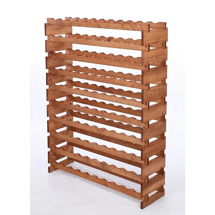 Proregal Flaschenregal Weinregal VINOTECA FLEX PRO für 100 Flaschen - L x B x H: 28 x 103 x 135 cm, Holz, Anzahl Böden: 10 Stk. - Holzfarbenes Weinregal mit mehreren Reihen zur stilvollen und praktischen Aufbewahrung von Weinflaschen. Ideal für Weinliebhaber.