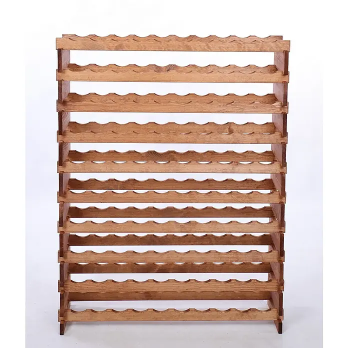 Proregal Flaschenregal Weinregal VINOTECA FLEX PRO für 100 Flaschen - L x B x H: 28 x 103 x 135 cm, Holz, Anzahl Böden: 10 Stk. - Ein hölzernes Weinregal mit mehreren Ebenen zur stilvollen Aufbewahrung von Weinflaschen, ideal für Weinliebhaber und Sammler.