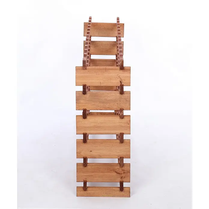 Proregal Flaschenregal Weinregal VINOTECA FLEX PRO für 72 Flaschen - L x B x H: 28 x 123 x 79 cm, Holz, Anzahl Böden: 6 Stk. - Ansicht eines Holzregals für Weinflaschen, das rustikal und für die Aufbewahrung von Weinen geeignet ist.