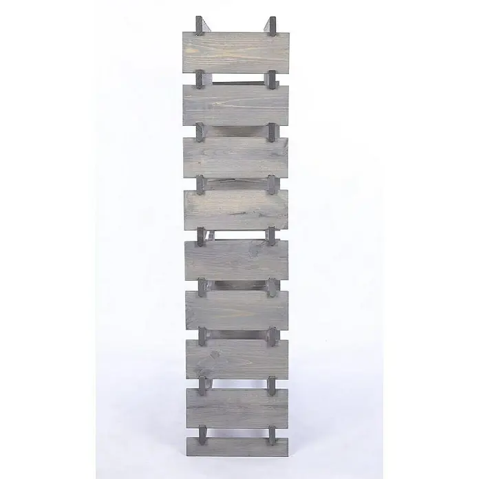 Proregal Flaschenregal Weinregal VINOTECA FLEX PRO für 72 Flaschen - L x B x H: 28 x 84 x 121 cm, Holz, Anzahl Böden: 9 Stk. - Graues Holzregal mit acht Ablagen und vertikalen Stützen. Ideal für Bücher oder Dekorationen.