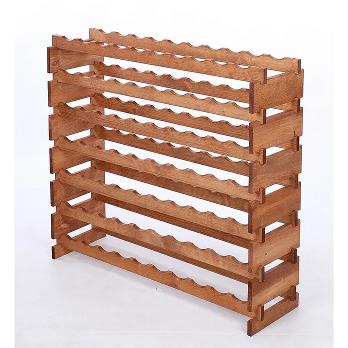 Proregal Flaschenregal Weinregal VINOTECA FLEX PRO für 70 Flaschen - L x B x H: 28 x 103 x 93 cm, Holz - Ein hölzernes Weinregal mit mehreren Ebenen für die Lagerung von Weinflaschen, ideal für Weinliebhaber und zur stilvollen Präsentation.