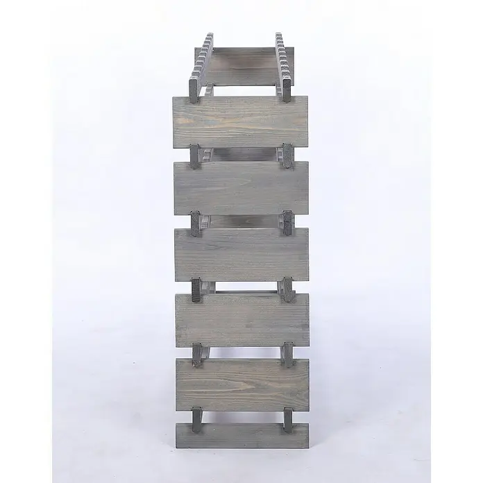 Proregal Flaschenregal Weinregal VINOTECA FLEX PRO für 60 Flaschen - L x B x H: 28 x 103 x 79 cm, Holz, Anzahl Böden: 6 Stk. - Graues Weinregal aus Holz mit rustikalem Design, ideal zur stilvollen Aufbewahrung Ihrer Weinsammlung im Esszimmer oder in der Küche.