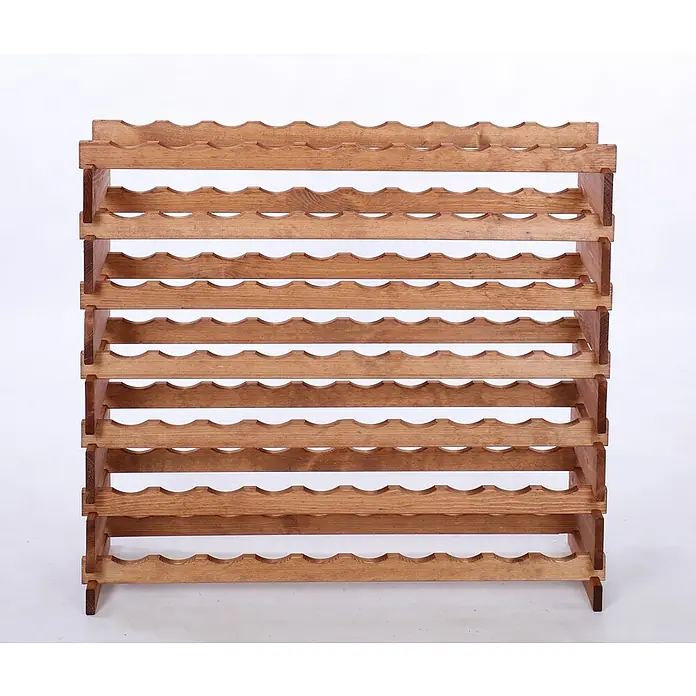 Proregal Flaschenregal Weinregal VINOTECA FLEX PRO für 70 Flaschen - L x B x H: 28 x 103 x 93 cm, Holz - Ein Weinregal aus hellem Holz mit wellenförmigen Aussparungen zur sicheren Lagerung von Weinflaschen.