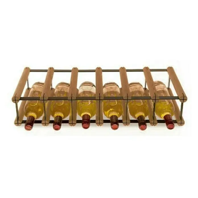 Proregal Flaschenregal Modulares Weinregal VINOTECA MOD METAL für 6x1 Flaschen - L x B x H: 24,5 x 62,5 x 12,5 cm, Holz - Weinregal aus Holz mit sechs Flaschen Weißwein, die dekorativ präsentiert werden. Eine stilvolle Aufbewahrung für edle Tropfen.