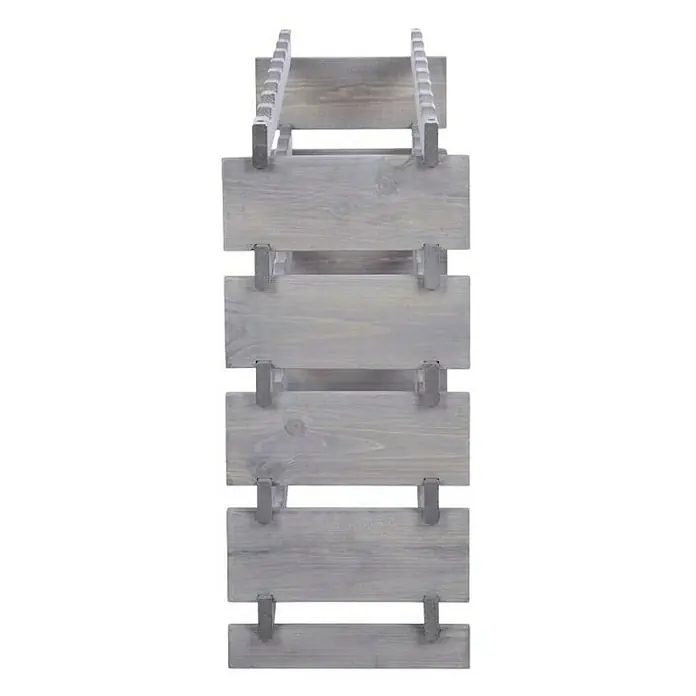 Proregal Flaschenregal Weinregal VINOTECA FLEX PRO für 40 Flaschen - L x B x H: 28 x 84 x 65 cm, Holz, Anzahl Böden: 5 Stk. - Ein graues Holzregal, ideal für die Aufbewahrung von Weinflaschen oder als dekoratives Element im Zuhause. Schlichtes Design mit rustikalem Charme.