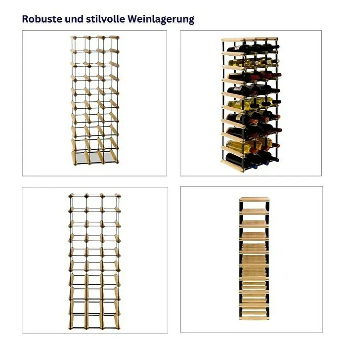 Proregal Flaschenregal Modulares Weinregal VINOTECA MOD METAL für 3x9 Flaschen - L x B x H: 24,5 x 32,5 x 92,5 cm, Holz - Weinregale: Eine robuste und stilvolle Lösung zur Weinlagerung für Weinkenner.