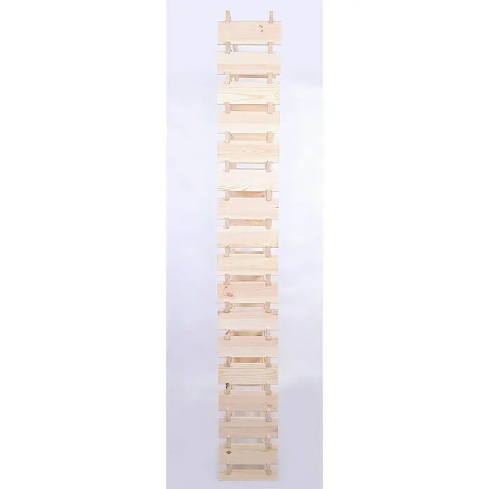Proregal Flaschenregal Weinregal VINOTECA FLEX PRO für 204 Flaschen - L x B x H: 28 x 123 x 233 cm, Holz, Anzahl Böden: 17 Stk. - Dieses Bild zeigt ein hohes, hölzernes Weinregal mit mehreren Fächern zur Aufbewahrung von Weinflaschen. Das Regal ist hellbraun und hat eine schlichte Bauweise.