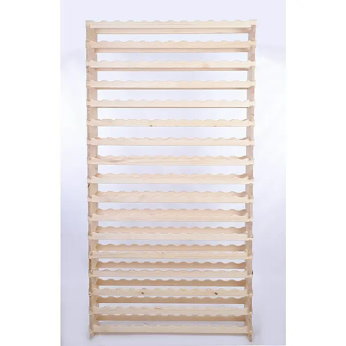 Proregal Flaschenregal Weinregal VINOTECA FLEX PRO für 204 Flaschen - L x B x H: 28 x 123 x 233 cm, Holz, Anzahl Böden: 17 Stk. - Weinregal aus hellem Holz mit gewellter Oberfläche, ideal für die stilvolle Lagerung Ihrer Weinsammlung. Robuste Bauweise für langanhaltende Nutzung.