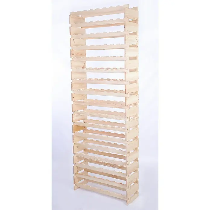 Proregal Flaschenregal Weinregal VINOTECA FLEX PRO für 136 Flaschen - L x B x H: 28 x 84 x 233 cm, Holz, Anzahl Böden: 17 Stk. - Ein hölzernes Weinregal mit mehreren Etagen zur stilvollen Aufbewahrung von Weinflaschen. Es bietet eine praktische und dekorative Lösung.