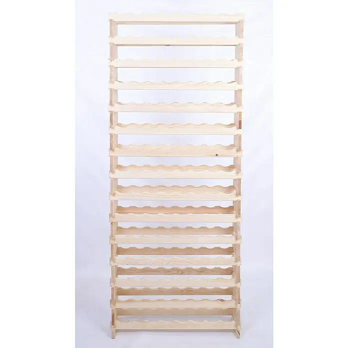 Proregal Flaschenregal Weinregal VINOTECA FLEX PRO für 120 Flaschen - L x B x H: 28 x 84 x 205 cm, Holz, Anzahl Böden: 15 Stk. - Weinregal aus hellem Holz mit gewellten Einlegeböden zur stilvollen Aufbewahrung von Weinflaschen. Praktisch und dekorativ!
