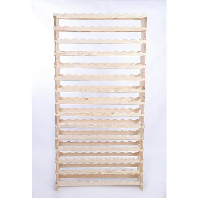 Proregal Flaschenregal Weinregal VINOTECA FLEX PRO für 150 Flaschen - L x B x H: 28 x 103 x 205 cm, Holz, Anzahl Böden: 15 Stk. - Aufnahme eines freistehenden Weinregals aus hellem Holz mit mehreren Ablagefächern, ideal zur Weinlagerung.