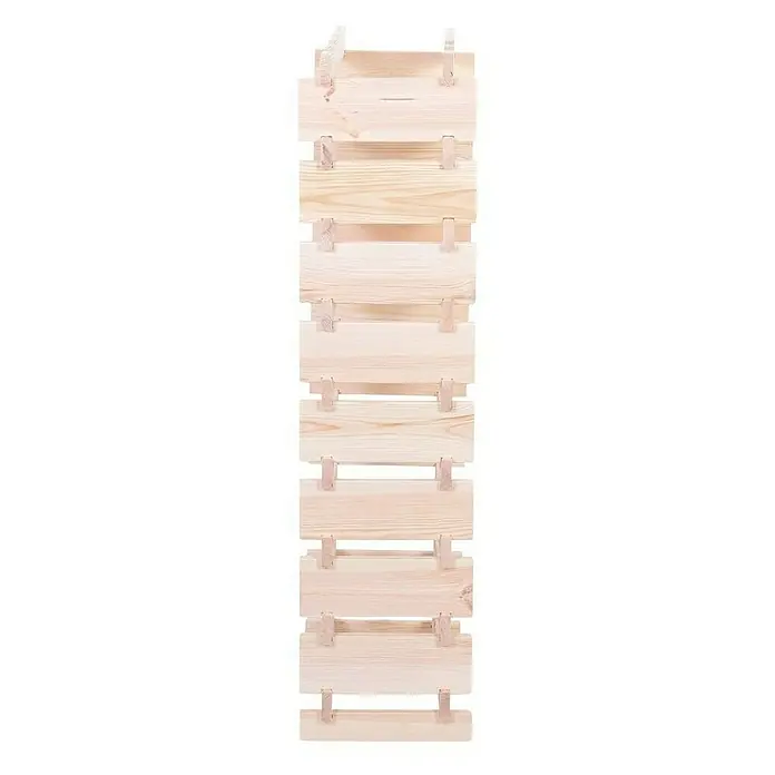Proregal Flaschenregal Weinregal VINOTECA FLEX PRO für 36 Flaschen - L x B x H: 28 x 46 x 121 cm, Holz, Anzahl Böden: 9 Stk. - Das Foto zeigt eine Bodenlatte mit einer hellen Holzstruktur und stabilen Verbindungsstücken, ideal für Betten oder Möbelkonstruktionen.