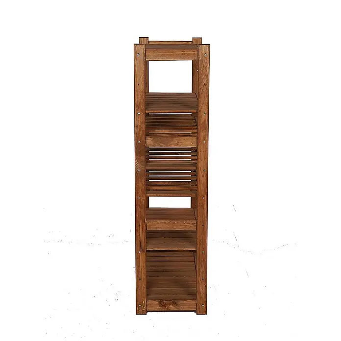 Proregal Flaschenregal Weinregal SPREEWALD für 18 Flaschen - L x B x H: 33 x 70 x 124 cm, Holz - Holzregal mit mehreren Ebenen, ideal zur Aufbewahrung von Pflanzen oder Dekorationsgegenständen. Die dunkle Holzfarbe verleiht einen rustikalen Charme.
