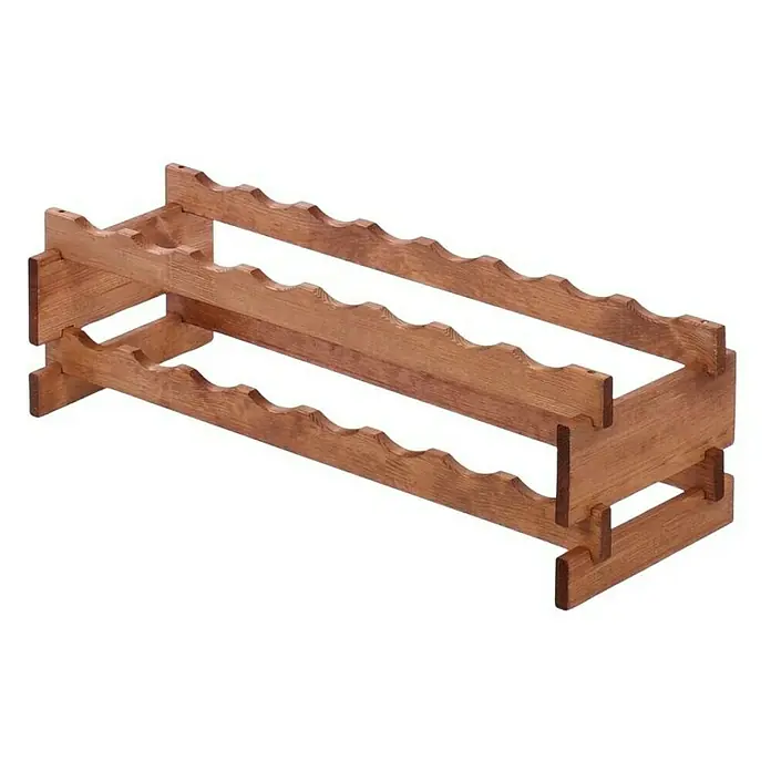Proregal Flaschenregal Weinregal VINOTECA FLEX PRO für 16 Flaschen - L x B x H: 28 x 84 x 23 cm, Holz, Anzahl Böden: 2 Stk. - Weinständer aus Holz mit drei Regalen zur Aufbewahrung von Weinflaschen für den Heimgebrauch und zur Organisation der Küche.