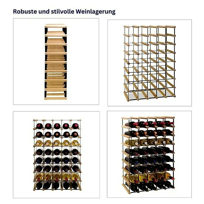 Proregal Flaschenregal Modulares Weinregal VINOTECA MOD METAL für 5x8 Flaschen - Holz - Weinregal in verschiedenen Ausführungen: Robust und stilvoll für Ihre Weinsammlung. Perfekt für die Lagerung von edlen Tropfen.