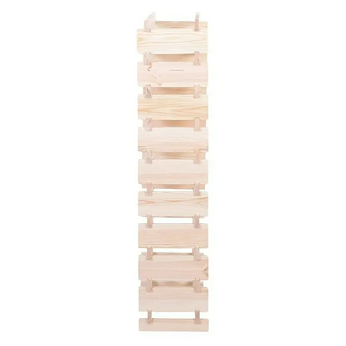 Proregal Flaschenregal Weinregal VINOTECA FLEX PRO für 40 Flaschen - L x B x H: 28 x 46 x 135 cm, Holz, Anzahl Böden: 10 Stk. - Ansicht eines Holzbettrahmens mit Lattenrost, der eine stabile und bequeme Basis für eine Matratze bietet.
