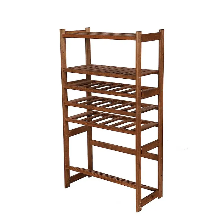 Proregal Flaschenregal & Weinregal SPREEWALD für 18 Flaschen - L x B x H: 33 x 70 x 124 cm, Holz - Aufnahme eines Holzregals mit mehreren Ebenen und Lattenrosten, ideal zur Aufbewahrung von Gegenständen oder Pflanzen.
