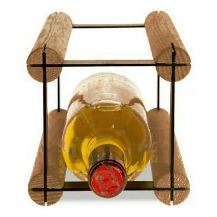 Proregal Flaschenregal Modulares Weinregal VINOTECA MOD METAL für 1x1 Flaschen - L x B x H: 24,5 x 12,5 x 12,5 cm, Holz - Weinregal mit einer Flasche Weißwein. Das Regal ist aus Holz und Metall gefertigt und bietet Platz für eine Flasche Wein.