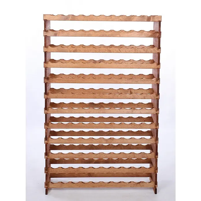 Proregal Flaschenregal Weinregal VINOTECA FLEX PRO für 120 Flaschen - L x B x H: 28 x 103 x 163 cm, Holz, Anzahl Böden: 12 Stk. - Holz-Weinregal zur Aufbewahrung von Weinflaschen mit gewellten Regalböden für eine optimale Lagerung und Präsentation der Weinsammlung.