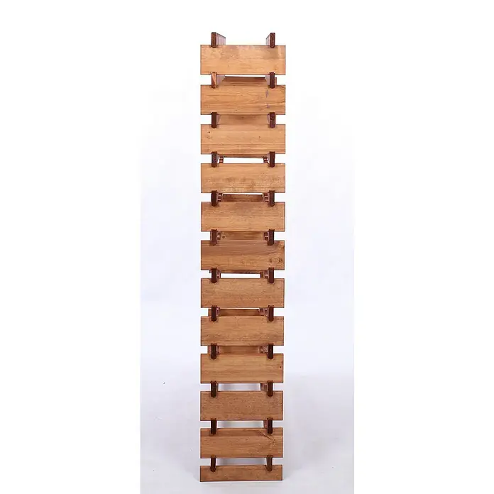 Proregal Flaschenregal Weinregal VINOTECA FLEX PRO für 120 Flaschen - L x B x H: 28 x 103 x 163 cm, Holz, Anzahl Böden: 12 Stk. - Holzregal mit hellbraunen Regalböden und dunkleren braunen Stützen. Das Regal hat ein modernes und schlichtes Design.