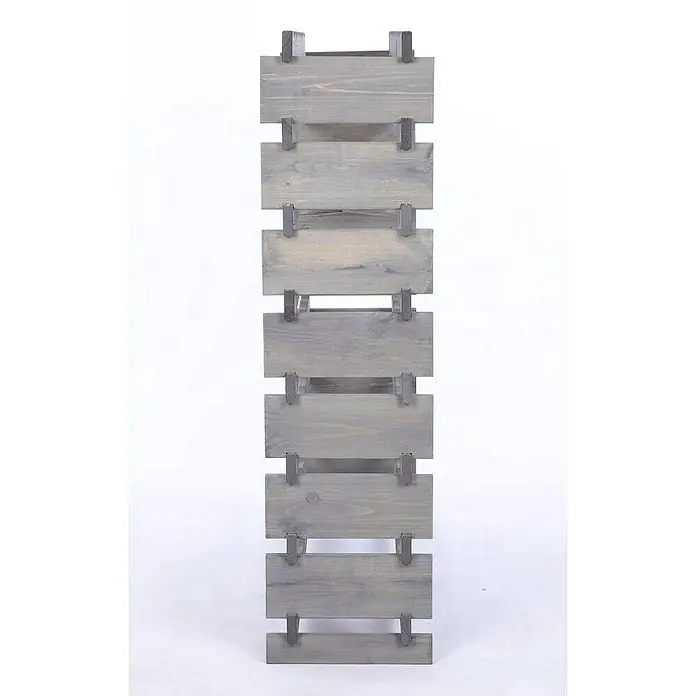 Proregal Flaschenregal Weinregal VINOTECA FLEX PRO für 68 Flaschen - L x B x H: 28 x 84 x 107 cm, Holz, Anzahl Böden: 8 Stk. - Graues Holzregal mit sieben Ebenen, ideal für stilvolle Aufbewahrung und Präsentation von Produkten oder Dekorationsgegenständen.