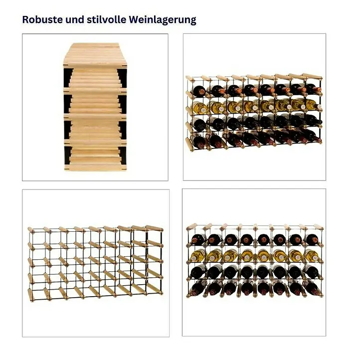Proregal Flaschenregal Modulares Weinregal VINOTECA MOD METAL für 8x4 Flaschen - Holz - Robuste und stilvolle Weinlagerung: Weinregale aus Holz und Metall zur sicheren und dekorativen Aufbewahrung Ihrer Weine.