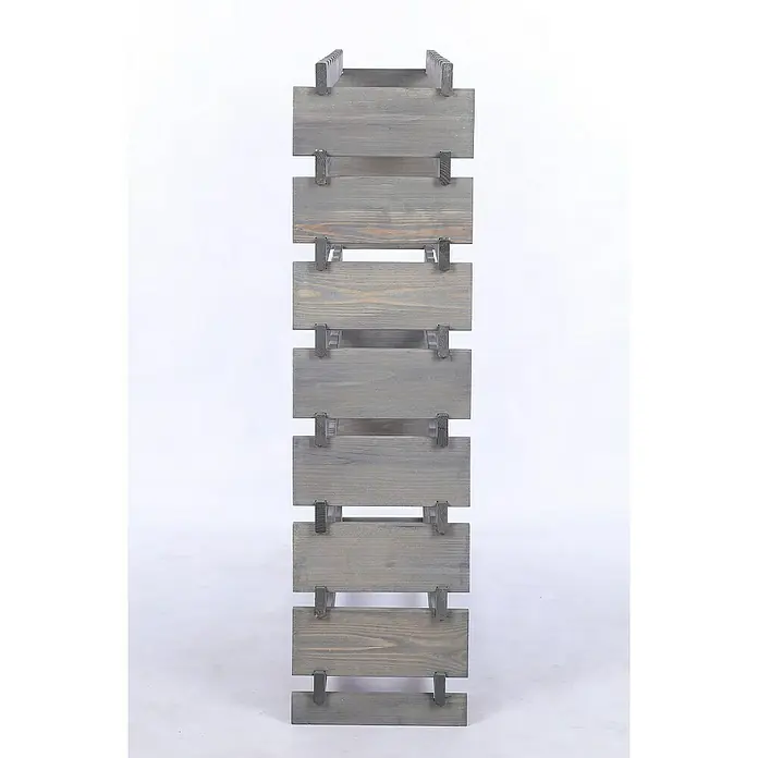 Proregal Flaschenregal Weinregal VINOTECA FLEX PRO für 80 Flaschen - L x B x H: 28 x 103 x 107 cm, Holz, Anzahl Böden: 8 Stk. - Graues Holzregal mit mehreren Regalböden und stabilen Holzstützen, perfekt für stilvolle Aufbewahrung und Dekoration.