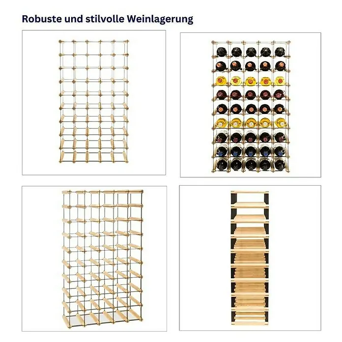 Proregal Flaschenregal Modulares Weinregal VINOTECA MOD METAL für 5x9 Flaschen - L x B x H: 24,5 x 52,5 x 92,5 cm, Holz - Weinregale. Robuste und stilvolle Weinlagerung mit verschiedenen Designs und Kapazitäten zur optimalen Präsentation Ihrer Weinsammlung.