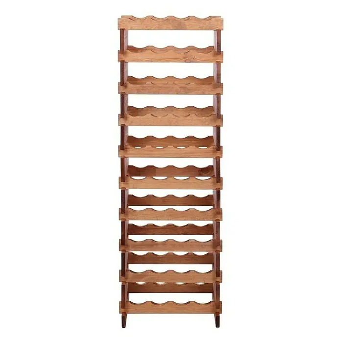 Proregal Flaschenregal Weinregal VINOTECA FLEX PRO für 40 Flaschen - L x B x H: 28 x 46 x 135 cm, Holz, Anzahl Böden: 10 Stk. - Holz Weinflaschenregal mit gewellten Regalböden zur Aufbewahrung von Weinflaschen.