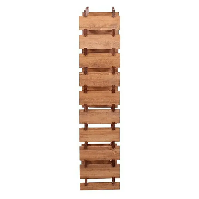 Proregal Flaschenregal Weinregal VINOTECA FLEX PRO für 40 Flaschen - L x B x H: 28 x 46 x 135 cm, Holz, Anzahl Böden: 10 Stk. - Ein hölzerner Zeitschriftenständer mit einem rustikalen Design, ideal zur Aufbewahrung von Büchern und Zeitschriften im Wohnzimmer.