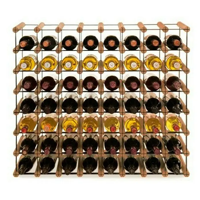 Proregal Flaschenregal Modulares Weinregal VINOTECA MOD METAL für 8x7 Flaschen - Holz - Weinregal mit vielen Flaschen Wein, das ein stilvolles und praktisches Weinlager bietet.