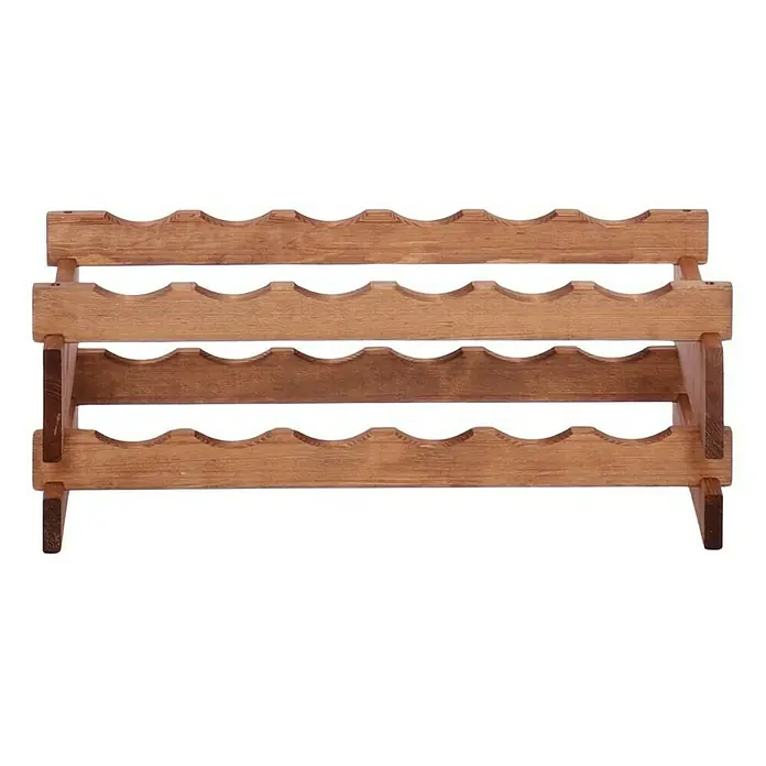 Weinregal VINOTECA FLEX PRO | HxBxT 23x65x28cm | 12 Flaschen auf 2 Ebenen | Massives Kiefernholz | Braun geölt -  - Weinregal aus Holz, ideal zur Aufbewahrung von Weinflaschen, mit vier Ablagen und rustikalem Design. Praktisch und dekorativ für Weinliebhaber.