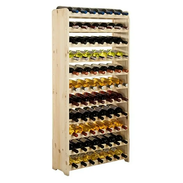 Proregal Flaschenregal Weinregal PINOTWINE C für 77 Flaschen - Holz - Holz-Weinregal mit mehreren Regalen zur stilvollen Aufbewahrung Ihrer Weinflaschen, ein praktisches und dekoratives Möbelstück.