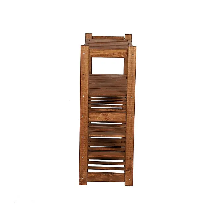 Proregal Flaschenregal Weinregal SPREEWALD für 24 Flaschen - L x B x H: 33 x 70 x 86 cm, Holz - Braunes Holzregal mit drei Fächern zur Aufbewahrung von Gegenständen, die dekorativ zur Schau gestellt werden sollen.