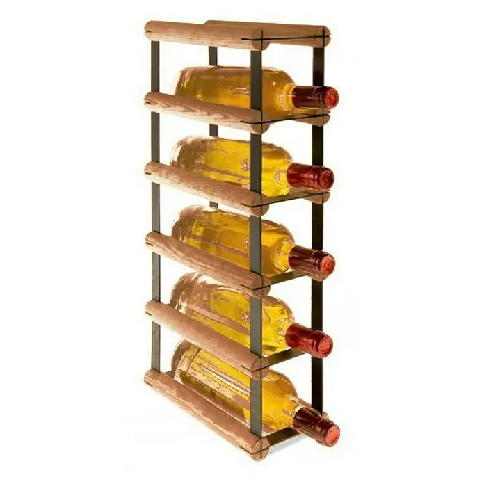Proregal Flaschenregal Modulares Weinregal VINOTECA MOD METAL für 1x5 Flaschen - L x B x H: 24,5 x 12,5 x 52,5 cm, Holz - Dieser stilvolle Weinregal bietet Platz für fünf Flaschen Wein. Das Holzregal hat ein schlichtes, modernes Design.