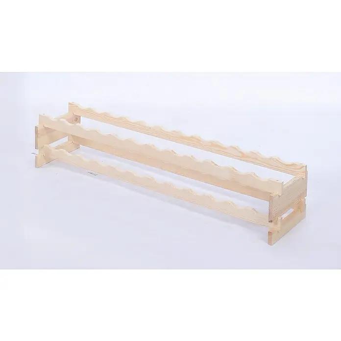 Proregal Flaschenregal Weinregal VINOTECA FLEX PRO für 24 Flaschen - L x B x H: 28 x 123 x 23 cm, Holz, Anzahl Böden: 2 Stk. - Ein zweistöckiges Weinregal aus hellem Holz mit wellenförmigen Halterungen zur sicheren Aufbewahrung von Weinflaschen. Ideal für Weinliebhaber.