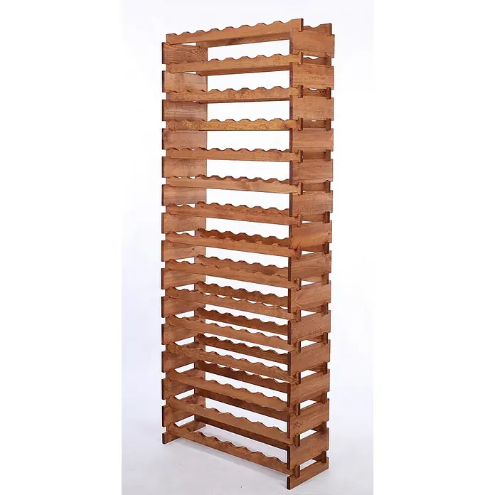 Proregal Flaschenregal Weinregal VINOTECA FLEX PRO für 120 Flaschen - L x B x H: 28 x 84 x 205 cm, Holz, Anzahl Böden: 15 Stk. - Weinregal aus Holz mit vielen Fächern zum Aufbewahren von Weinflaschen. Das Holz ist hellbraun und hat eine schöne Maserung.