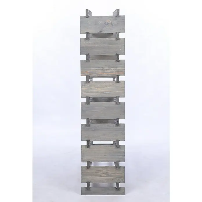 Proregal Flaschenregal Weinregal VINOTECA FLEX PRO für 90 Flaschen - L x B x H: 28 x 103 x 121 cm, Holz - Graues Holzregal mit mehreren Ablagen, ideal für die Aufbewahrung von Flaschen oder dekorativen Gegenständen.
